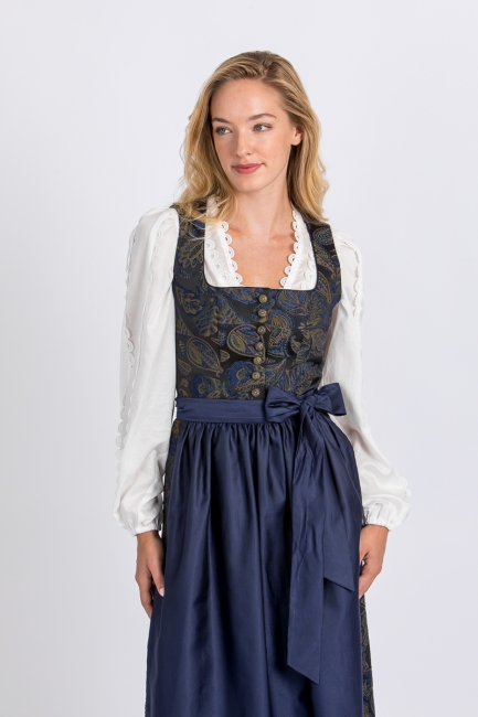 Dirndl Fanni blau gemustert