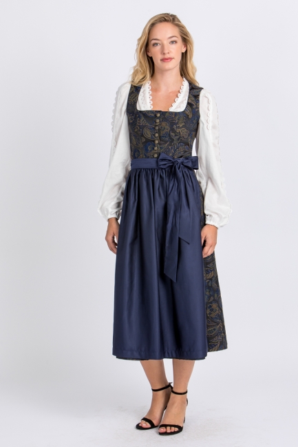 Dirndl Fanni blau gemustert