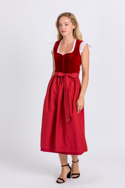 Samtdirndl Christl rot (80cm)