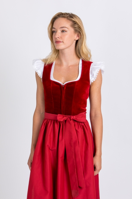 Samtdirndl Christl rot (80cm)