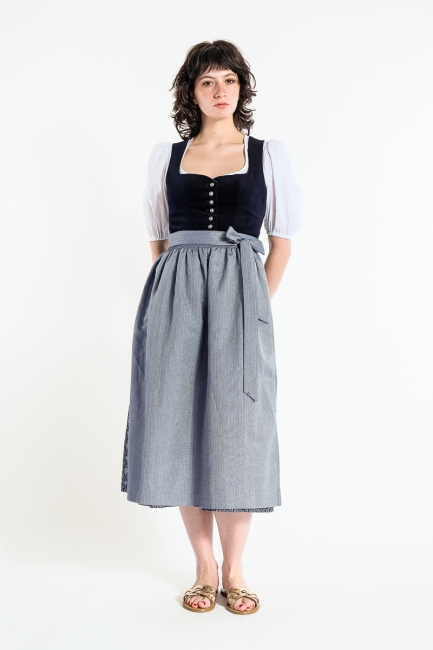 Samtdirndl Rena blau
