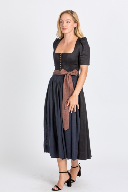 Ärmeldirndl Hanni K1031 carbonblau-oxfordblau