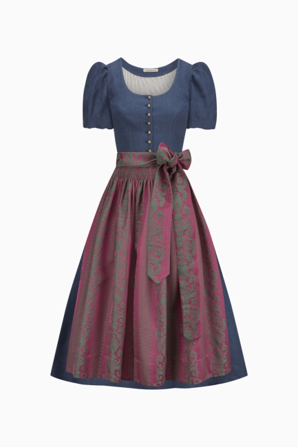 Ärmeldirndl Margret K1047 jeansblau