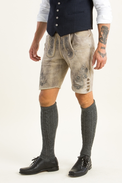 Lederhose Lustenau baileys/grau