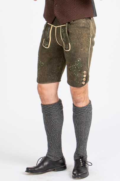 Hirschlederhose Maximus nussbaum