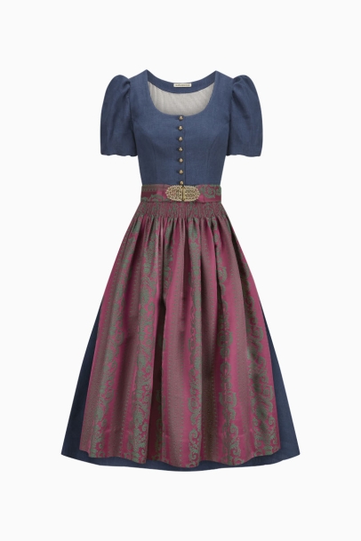 Ärmeldirndl Margret K1047 jeansblau