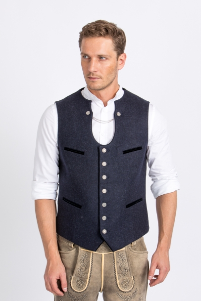 Miesbacher Trachtenweste Xare blau