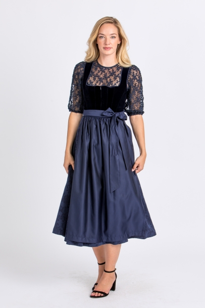 Samtdirndl Noctuna nachtblau (80cm)