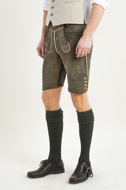 Hirschlederhose Hocharn altschwarz