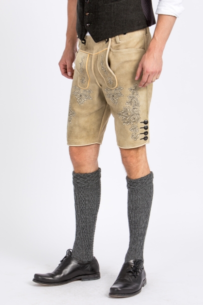 Ziegenlederhose Weissenberg safari/schwarz