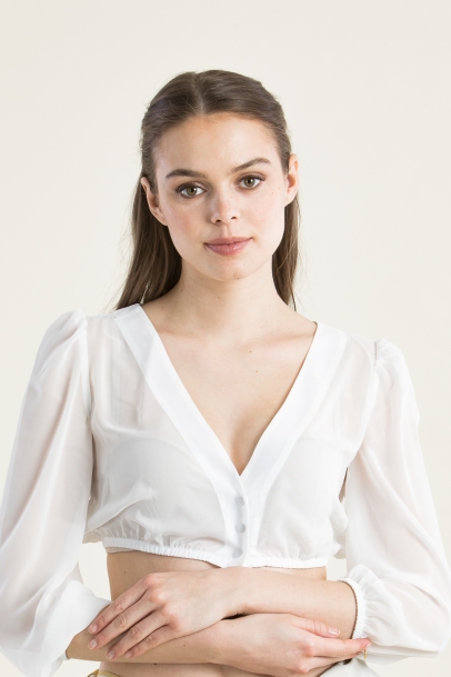 Dirndlbluse Lou Chiffon weiß