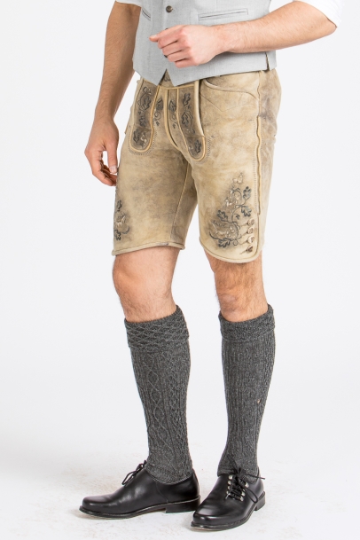 Lederhose Lustenau baileys/grau