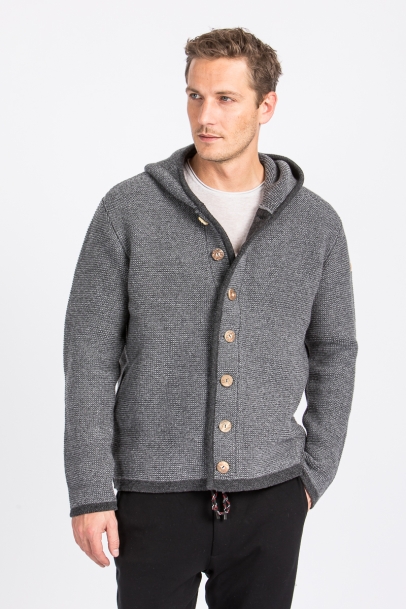 Liebling Herren Kapuzenjanker Thomas II Grau Meliert 