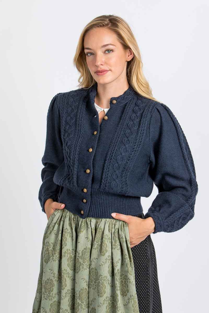 Trachtenjacke aus Strick von Gottseidank Lea mao blau jetzt online