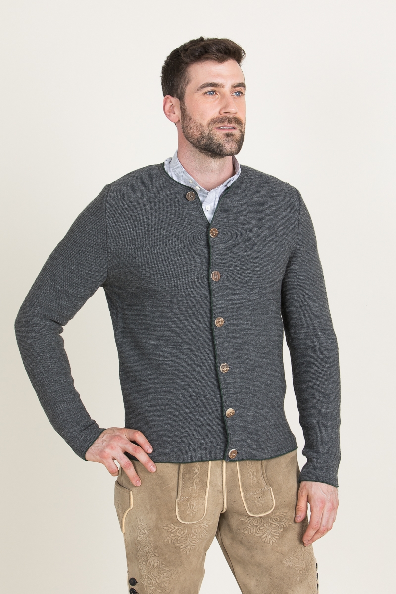 Gottseidank Herren Strickjanker Aloisius asphalt