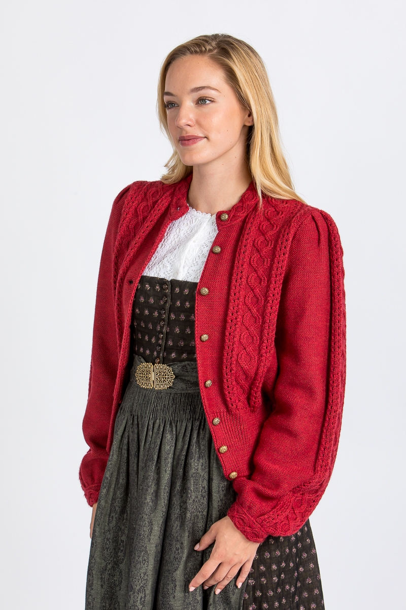 Trachtenjacke von Gottseidank aus Strick Lea sauerkirsche jetzt
