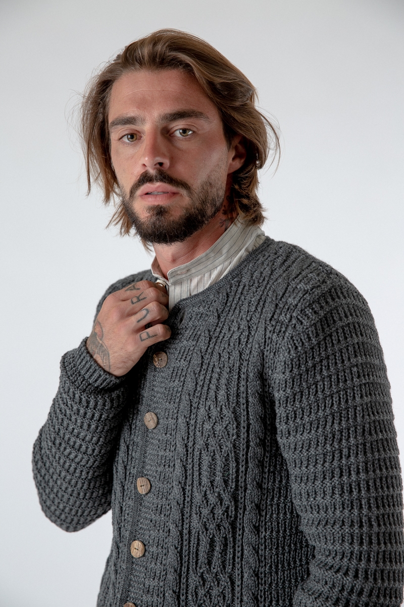 Strickjanker Anton asphalt 