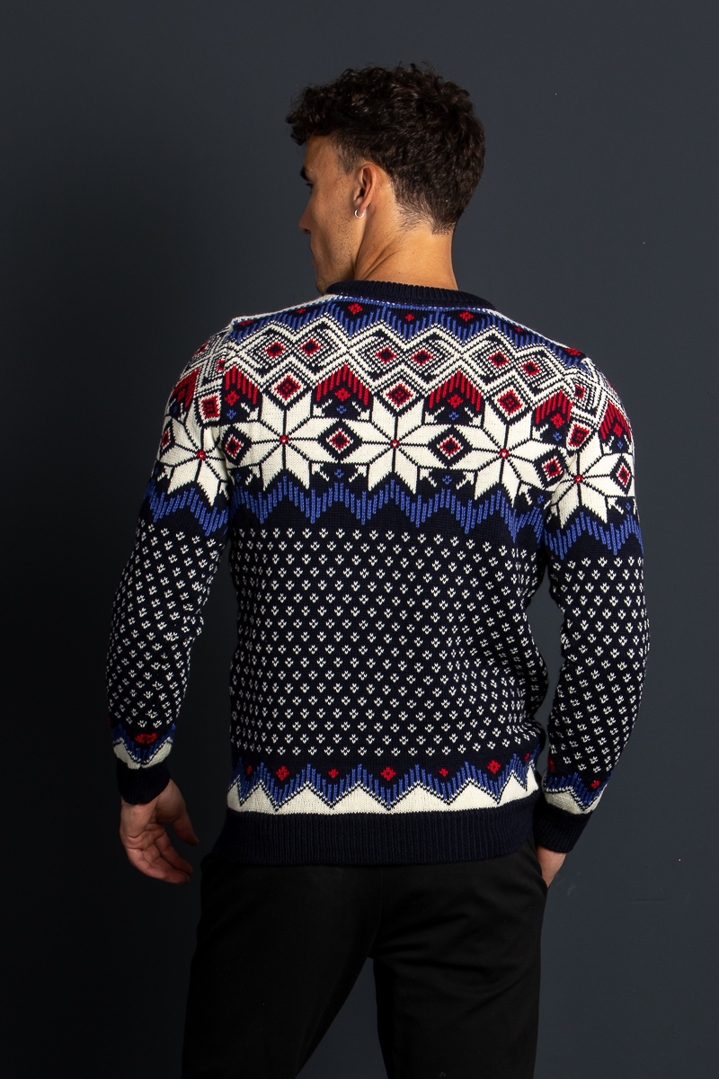 Wolle Norweger Pullover Warmer Winterpullover Herren Norweger