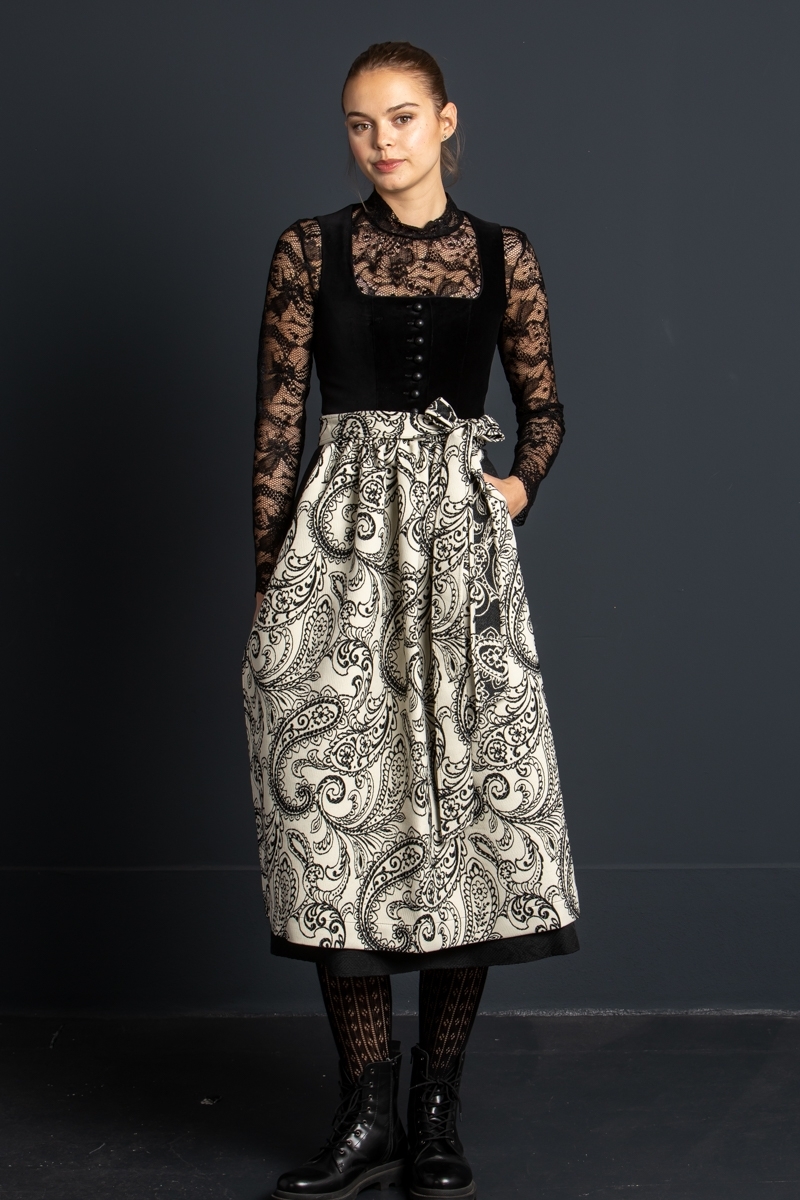 Dirndlschürze Zenzi schwarz/creme (80cm)