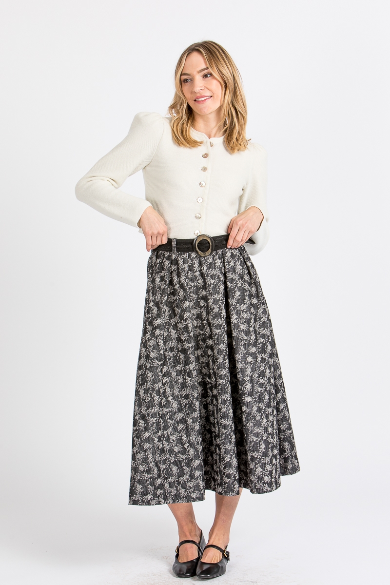 Strickjacke mit Puffarm Rinn ecru