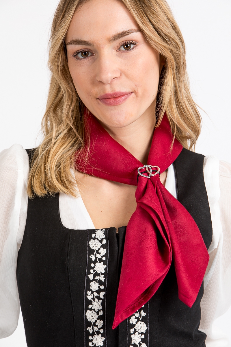 Trachtentuch Anna rot inkl. Herzspange
