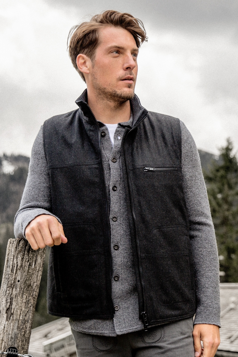 Strickhemd-Overshirt grau