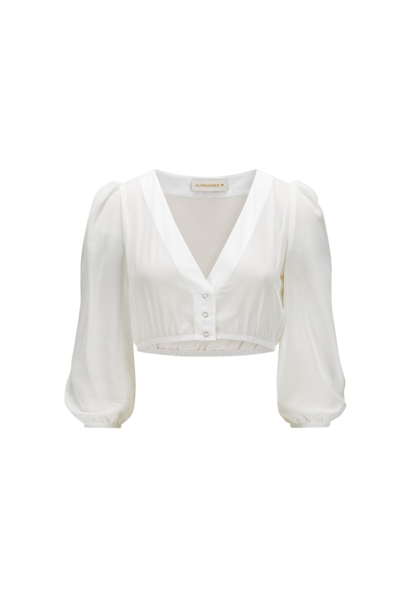 Dirndlbluse Lou Chiffon weiß