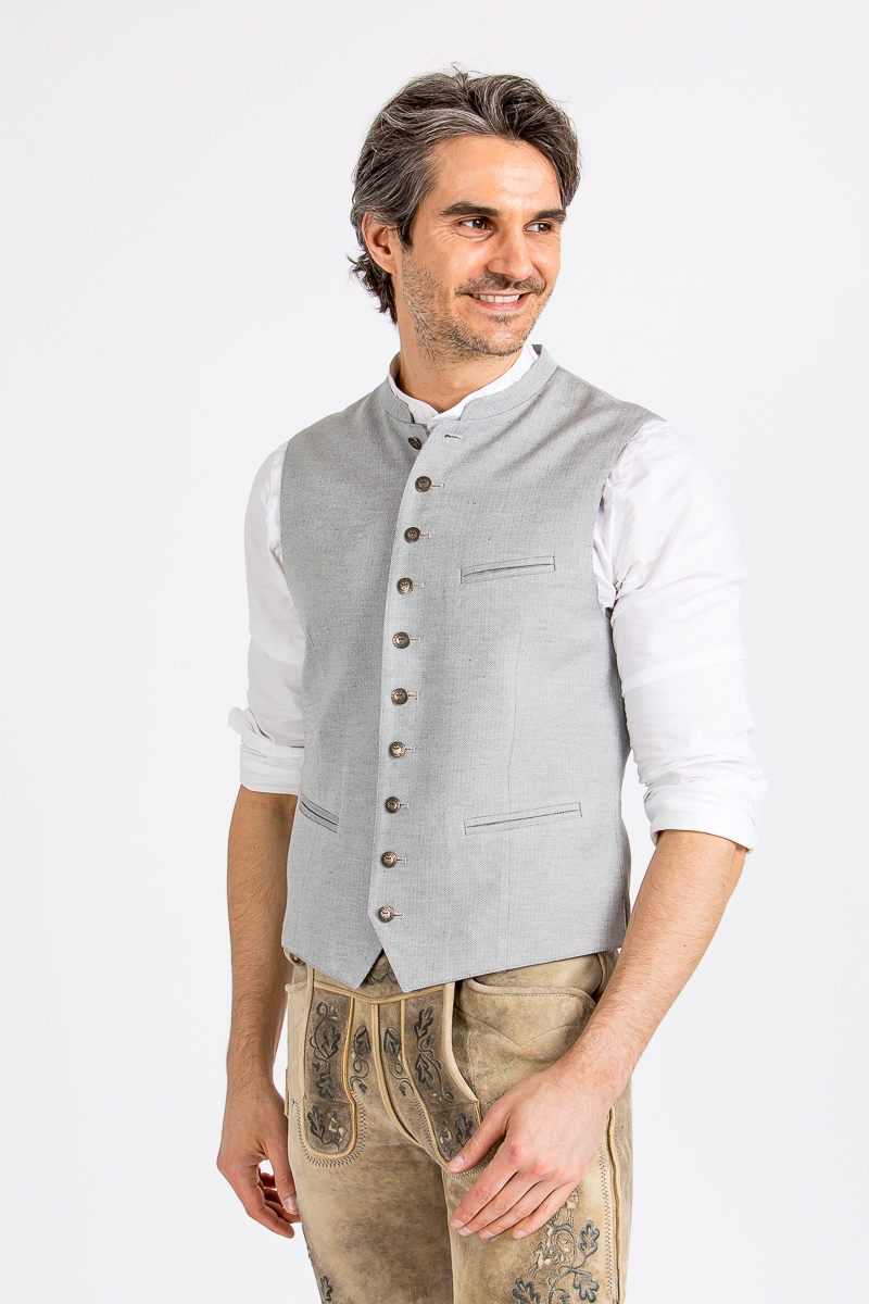 Trachtenweste Sebastian hellgrau