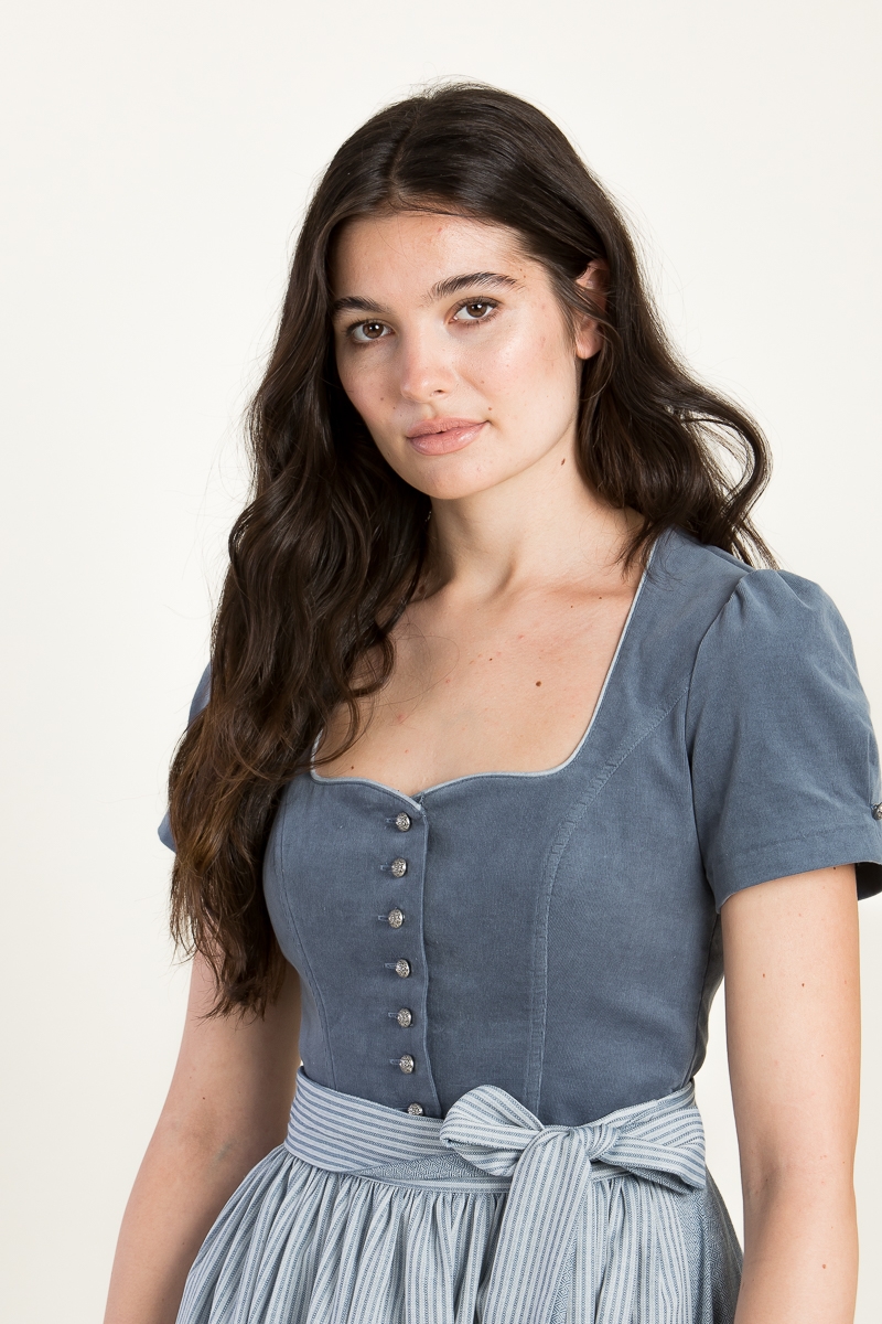 Halbarmdirndl Kathy Cord blau 