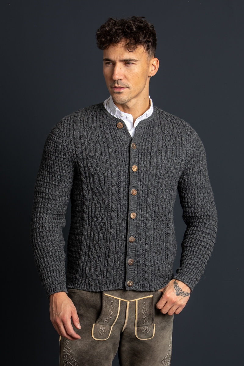 Strickjanker Anton asphalt 