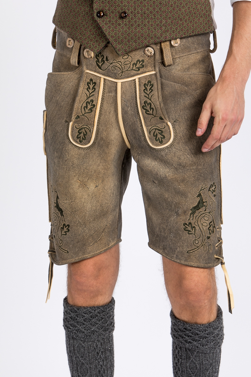 Hirschlederhose Bayrischzell antik hell