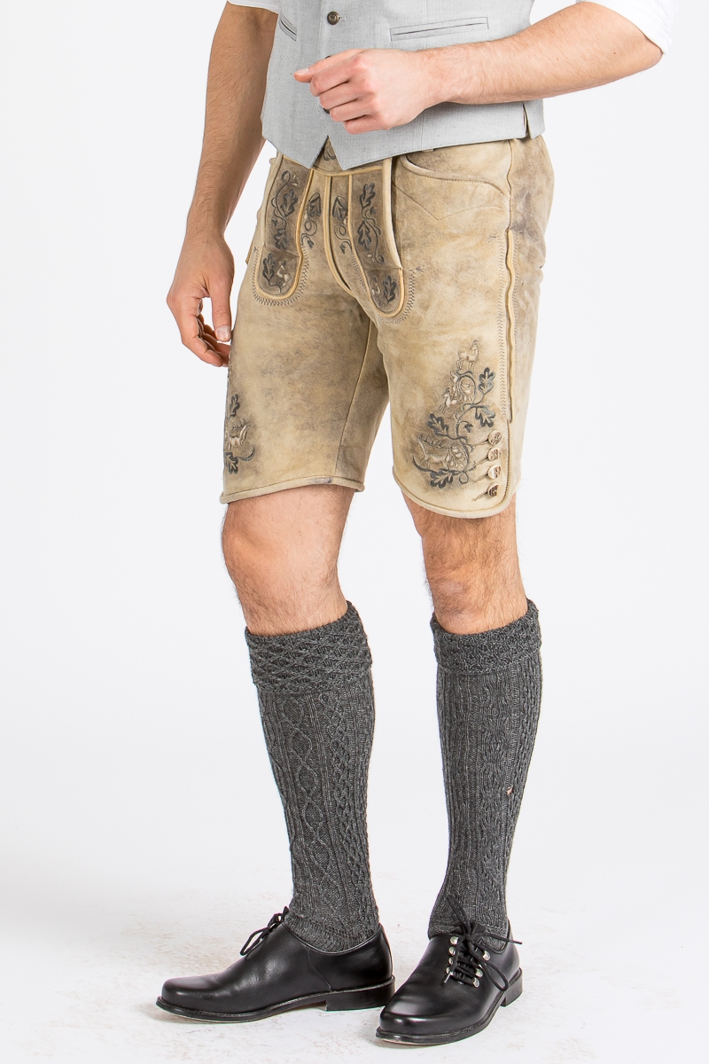 Lederhose Lustenau baileys/grau