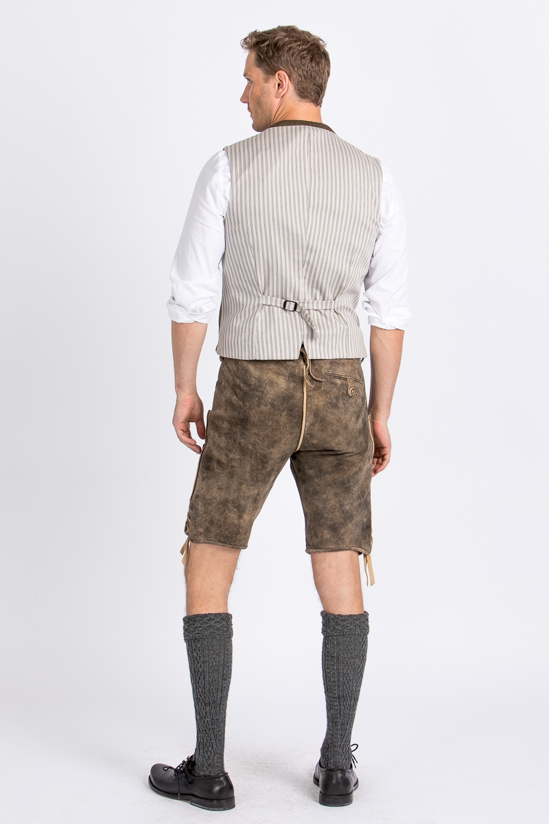 Lederhose Moses tabacco/grün