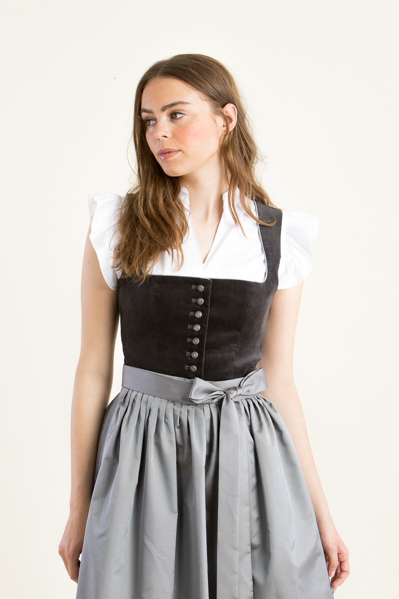 Samtdirndl 845361-76320-19 anthrazit