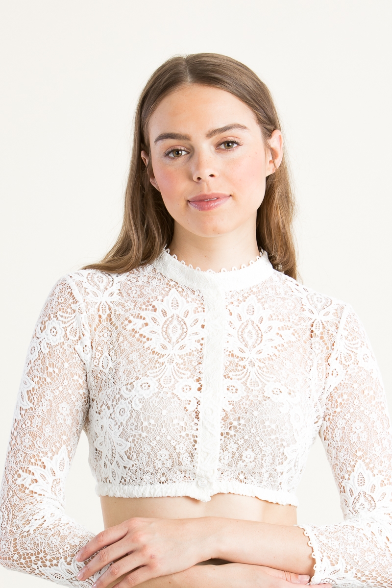 Spitzen Dirndlbluse Evelyn weiß