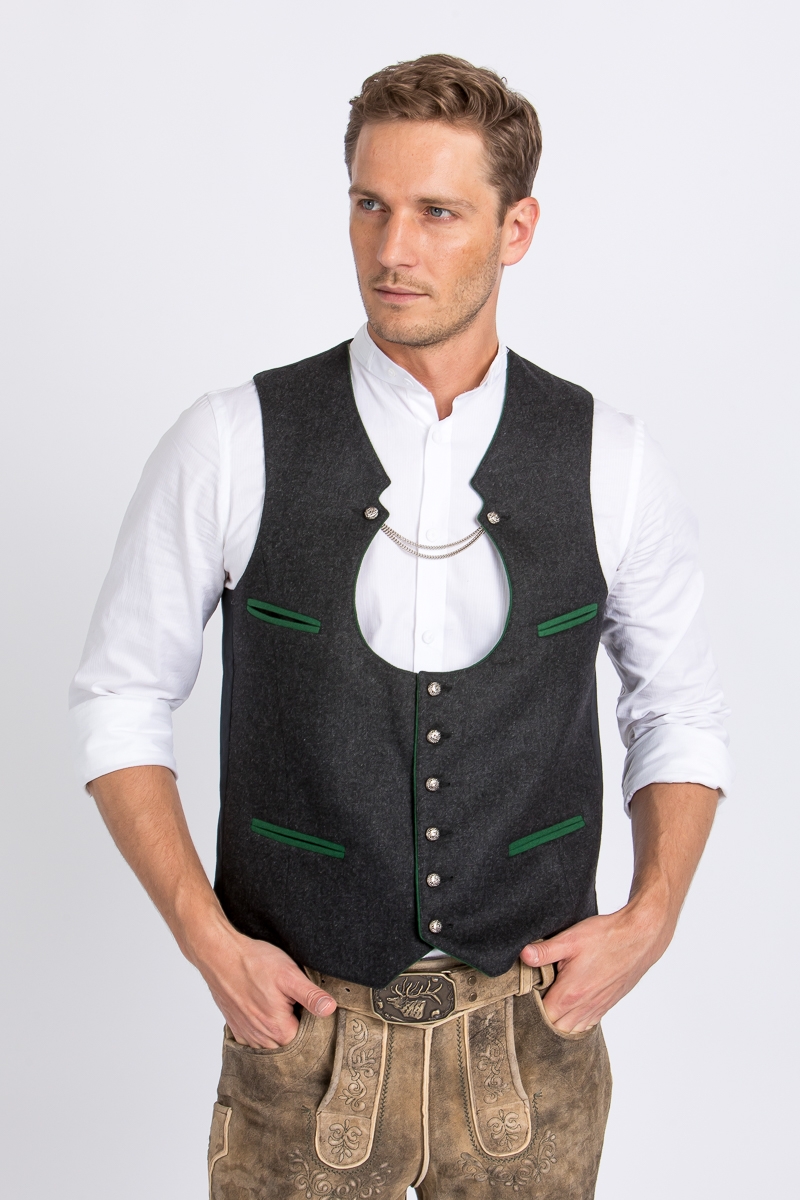 Miesbacher Trachtenweste 1935308-30 anthra