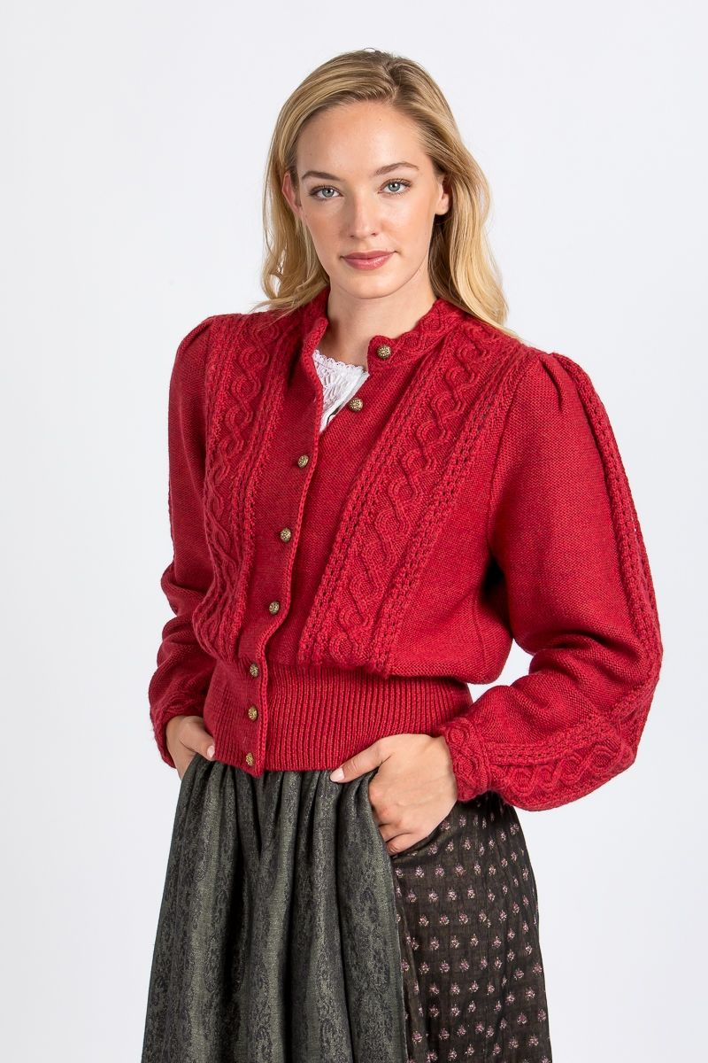 Trachtenjacke von Gottseidank aus Strick Lea sauerkirsche jetzt