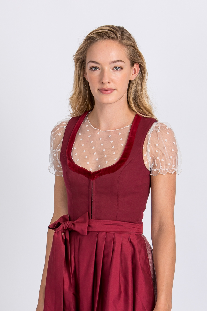 Dirndlbluse mit Herzen Lisbeth weiß