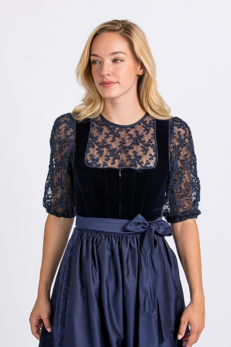 Dirndlbluse Stella blau