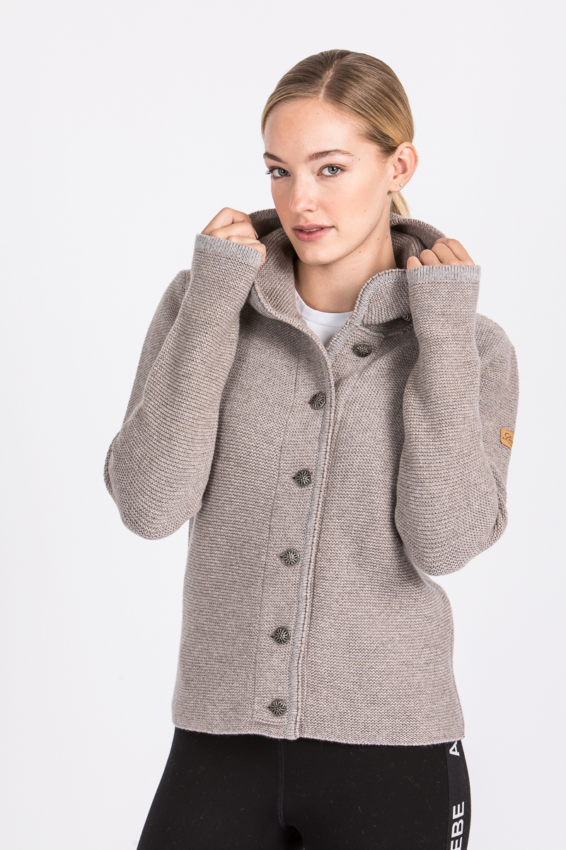 Kapuzenjanker Katharina marmor/trüffel meliert