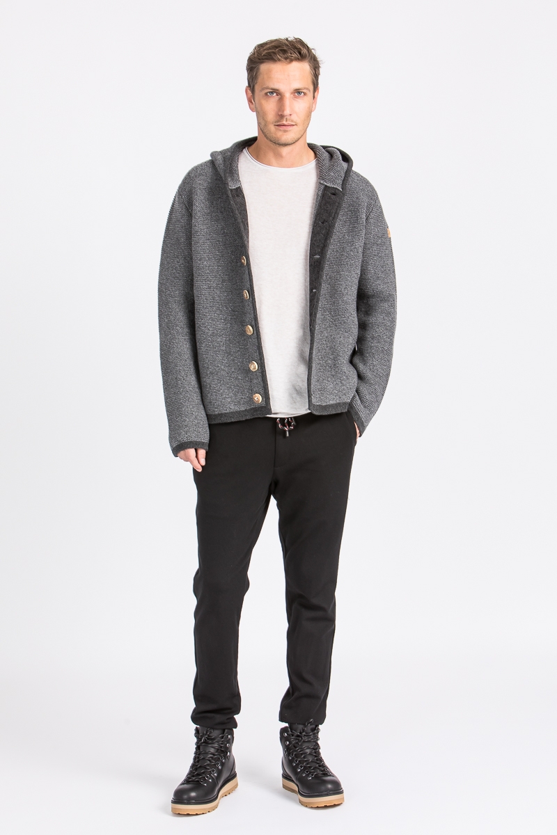 Liebling Herren Kapuzenjanker Thomas II Grau Meliert 