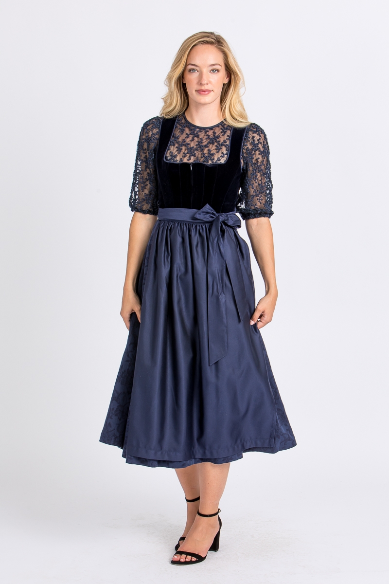 Samtdirndl Noctuna nachtblau (80cm)