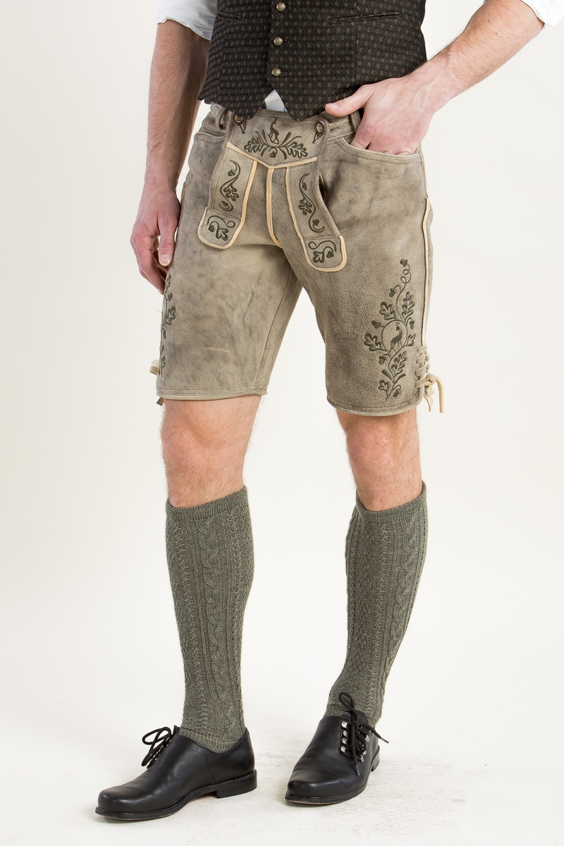 Hirschlederhose Ludwig oliv