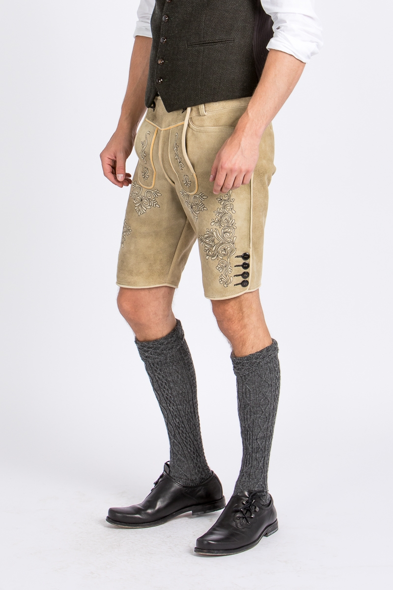 Ziegenlederhose Weissenberg safari/schwarz