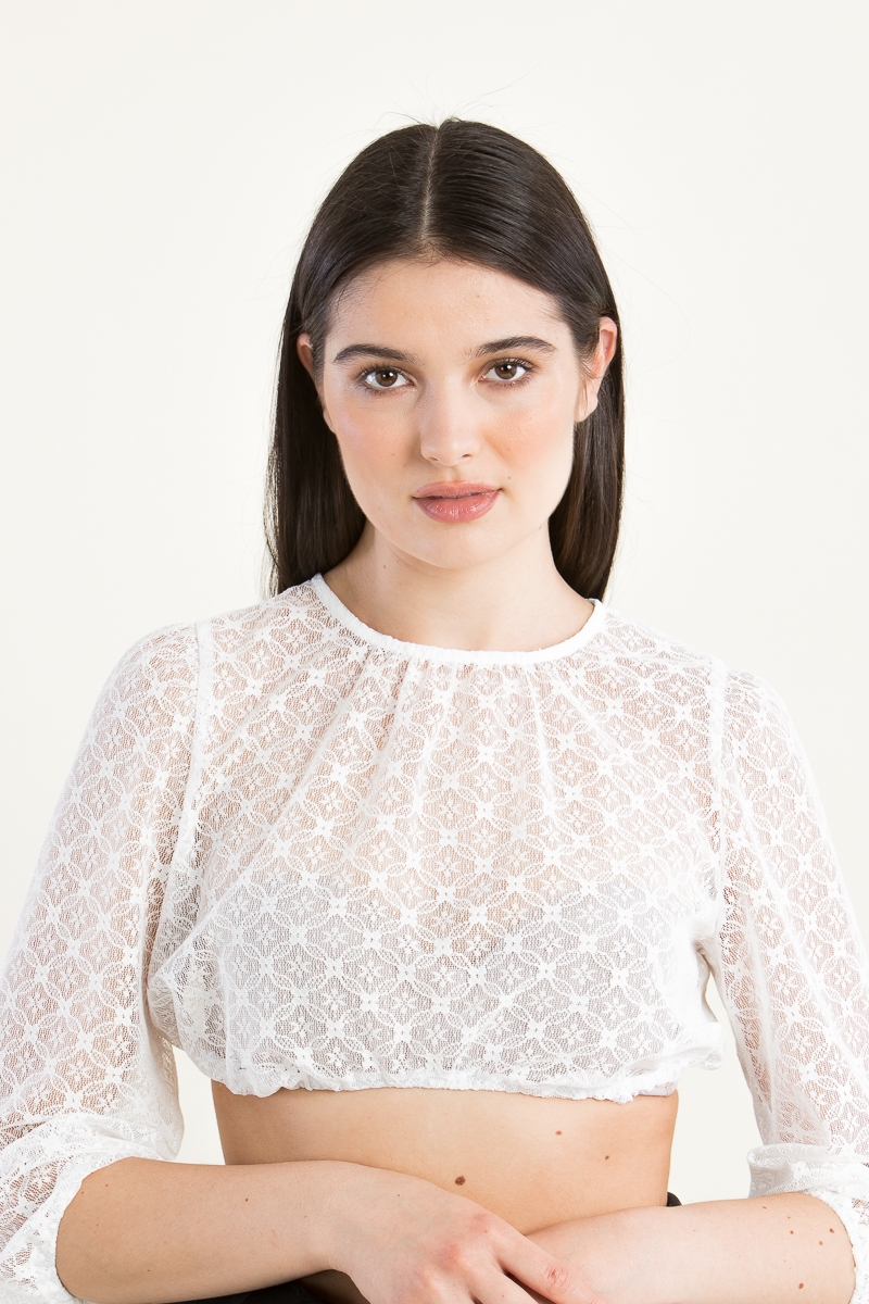 Dirndlbluse mit Puffarm Fiona ecru