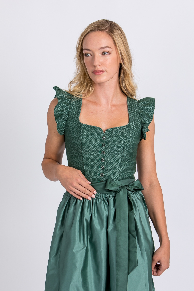 Dirndl mit Flügelarm Carolina flaschengrün