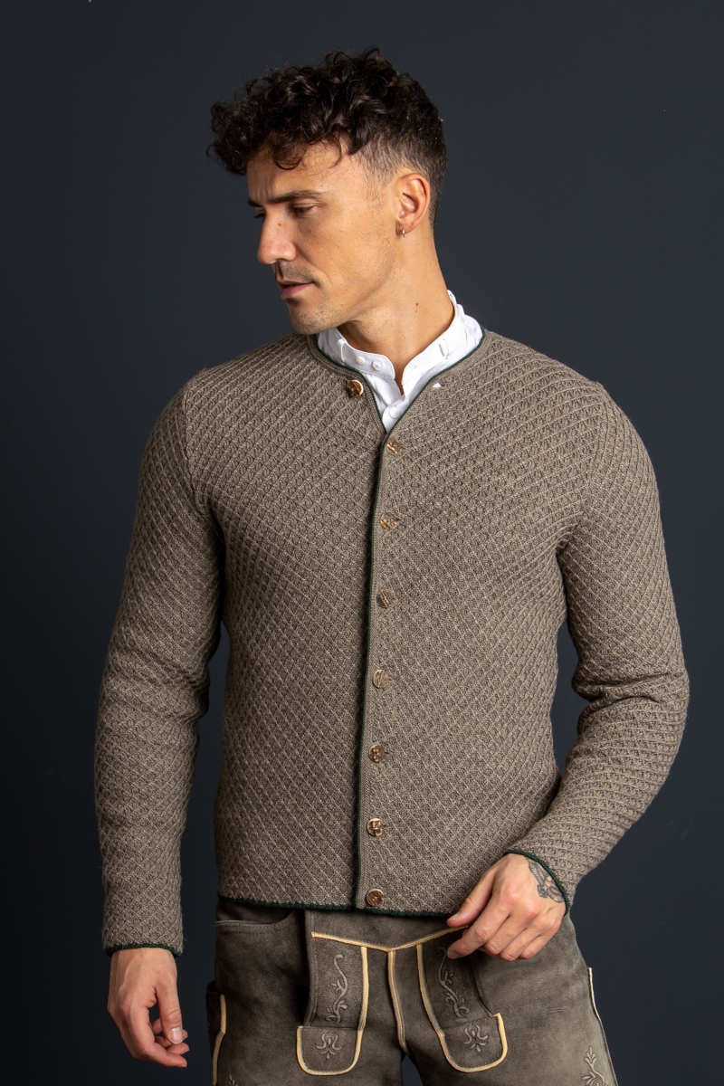 Strickjanker Xaver A000646 stein/tanne