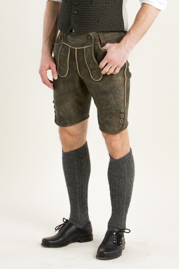 Lederhose Leo antikbraun/tanne