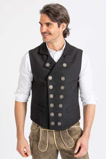 Trachtenweste Kutscher Toni schwarz/anthra