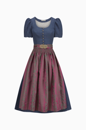 Ärmeldirndl Margret K1047 jeansblau